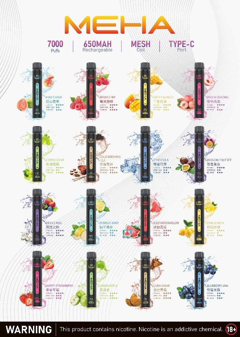 MEHA XBAR 魅嗨 小黑條7000口 拋棄式電子煙·續航持久:圖片 2